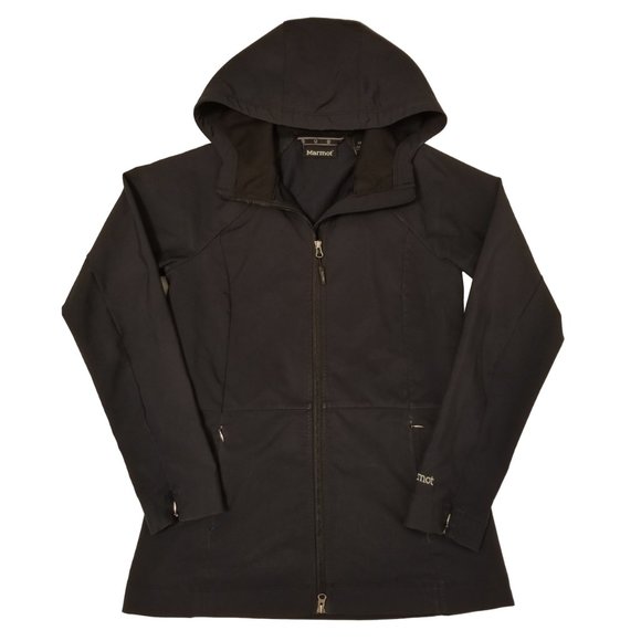 Marmot Women Rain Hooded Jacket Black Light Winter/Fall Coat - Picture 1 of 12
